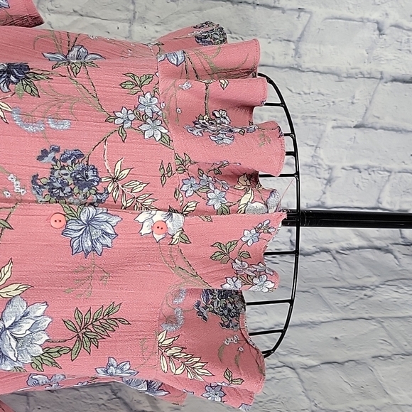 BONJOUR Lace and Ruffled Floral Blouse Large‎ - Picture 3 of 6